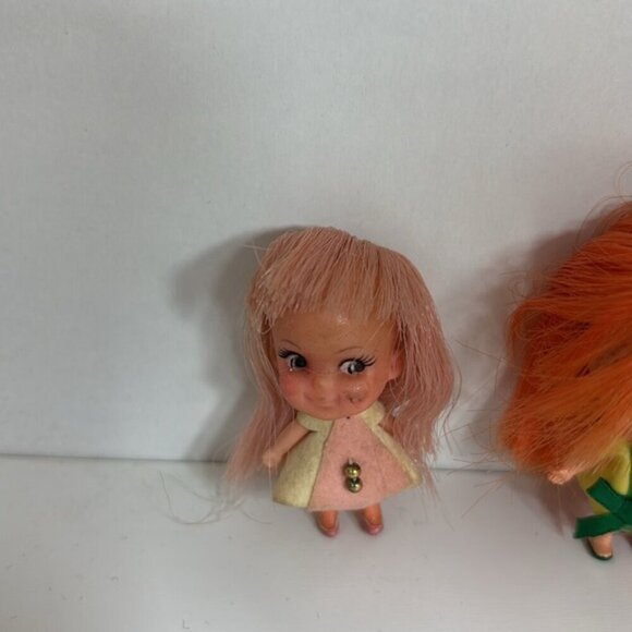 Vintage Lot Of 3 Liddle Kiddles red, pink & yellow hair used - Picture 3 of 10